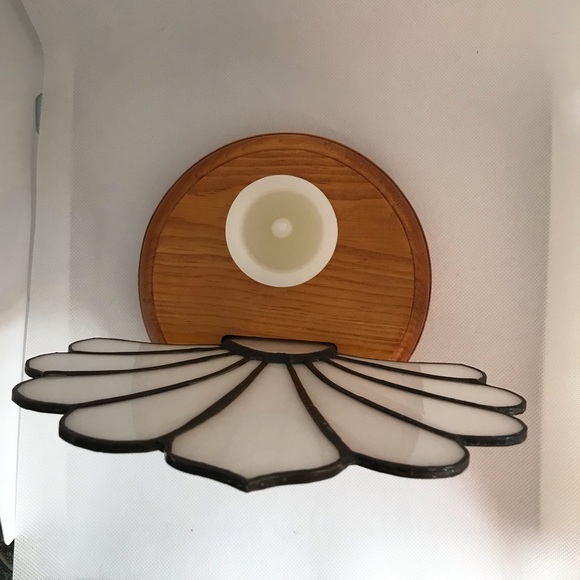 Iridescent Stained Glass Fan Candleholder - Picture 7 of 8